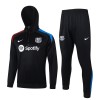 Barcelona Hoodie Niño Sudadera De Entrenamiento 2024-25 Cuarto-Cremallera Negra